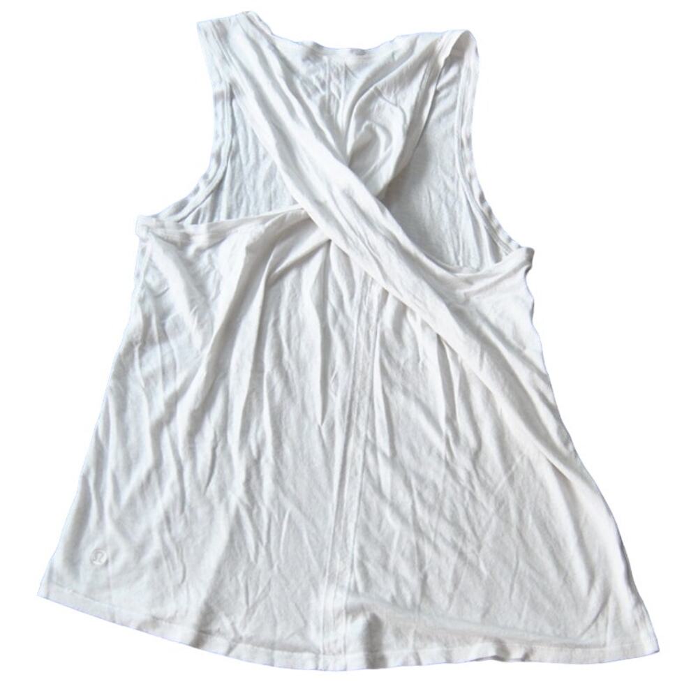 Lululemon White Cross back Tank Top Small Fit (No tag)